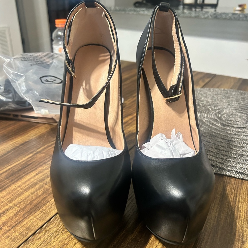 Milano Black Ankle Strap Heels